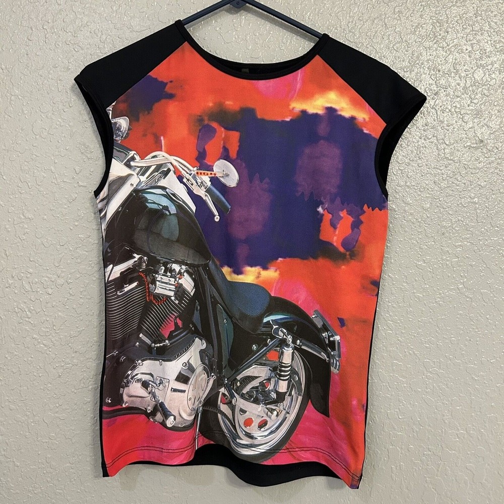 Western Ethics Women's Shirt Sleeveless Motorcycle Size Med with Jewel Pieces